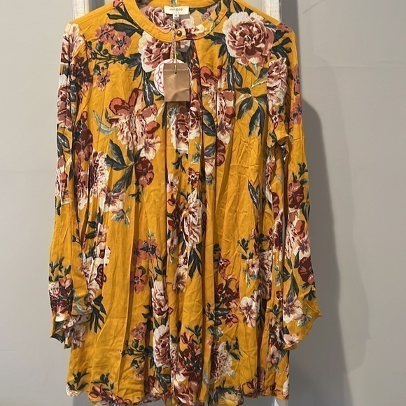 UMGEE marigold floral boho trapeze dress nwt size medium - Picture 9 of 9